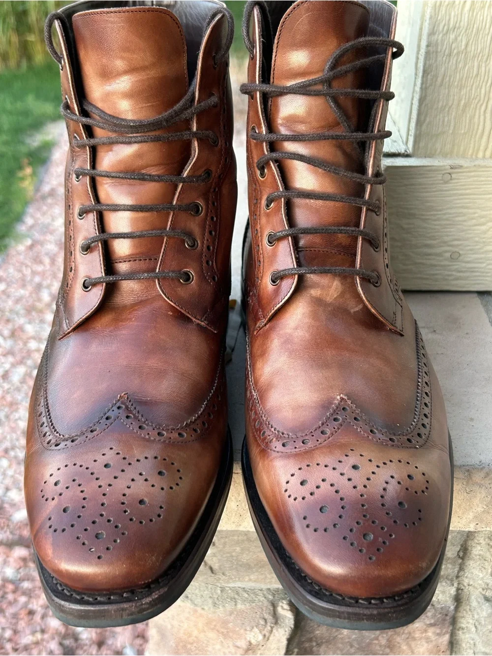 Excellent! Mens THURSDAY BOOT Company WINGTIP Burnished Leather Dress Boot 10.5